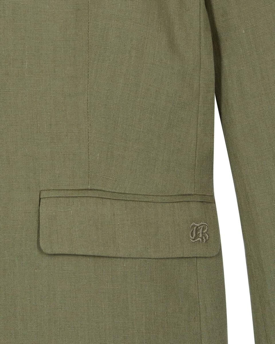 Veste de tailleur en lin kaki