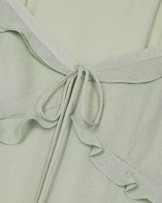 Robe longue volantée verte