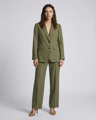 Veste de tailleur en lin kaki