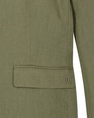 Veste de tailleur en lin kaki
