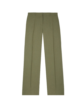 Pantalon de tailleur large en lin kaki