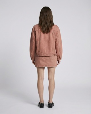Blouson oversize en denim rose