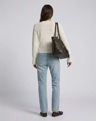 Cardigan en maille ajourée écru