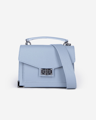 Sac Emily small en cuir grainé bleu