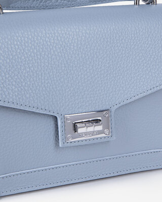 Sac Emily small en cuir grainé bleu