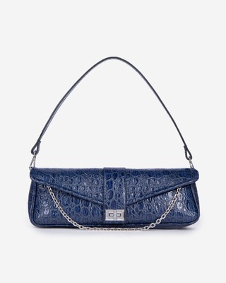Sac en cuir embossé bleu