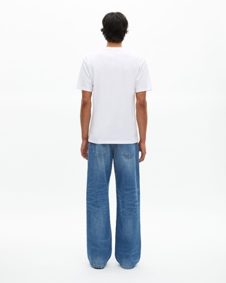 T-shirt Mixte droit uni blanc