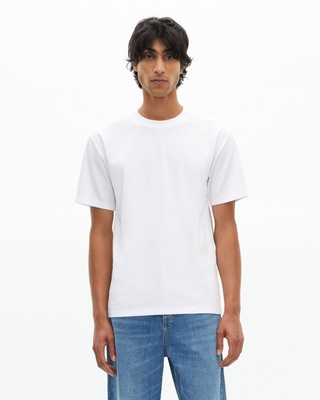 T-shirt Mixte droit uni blanc