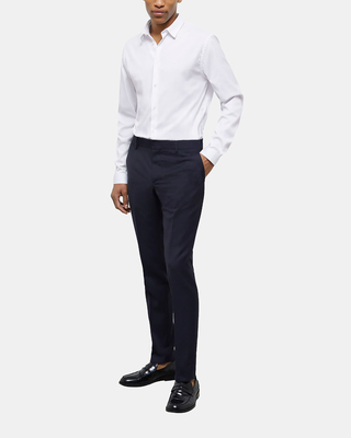 Chemise formelle slim en popeline blanche
