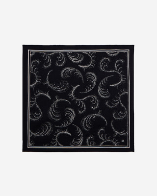 Foulard imprimé en laine et soie noir