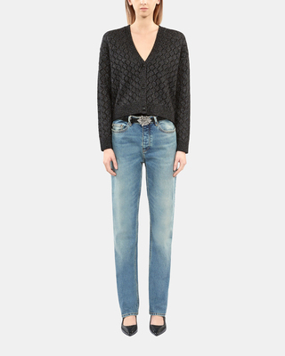 Cardigan en laine avec détails noir