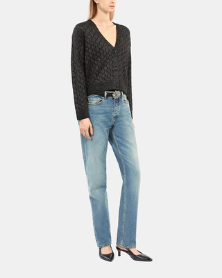 Cardigan en laine avec détails noir