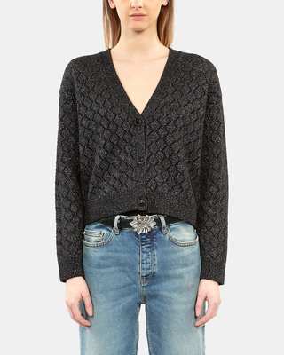 Cardigan en laine avec détails noir
