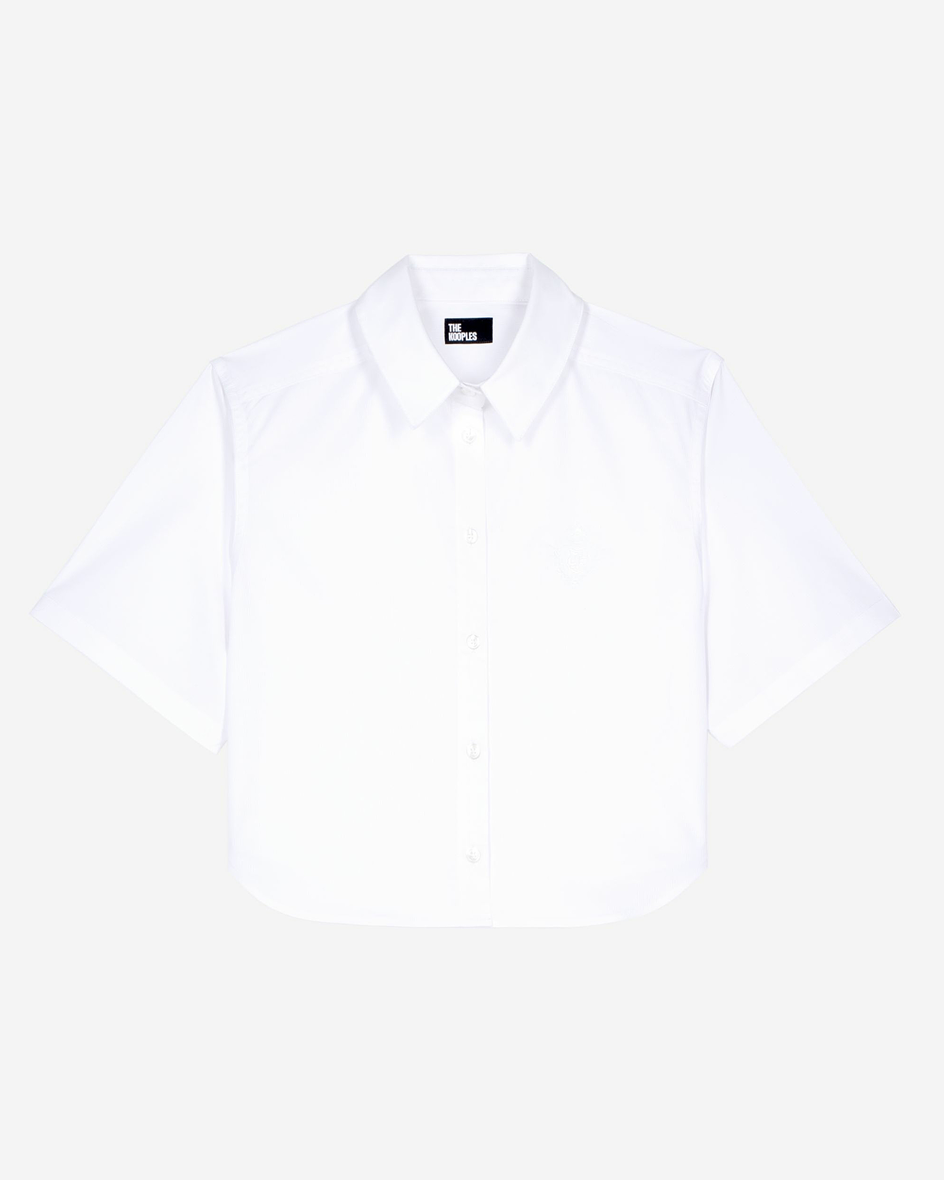 Chemise courte en popeline blanche