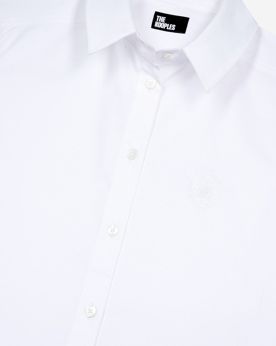 Chemise courte en popeline blanche