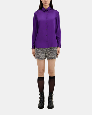 Chemise en soie mauve