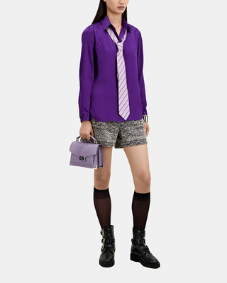 Chemise en soie mauve