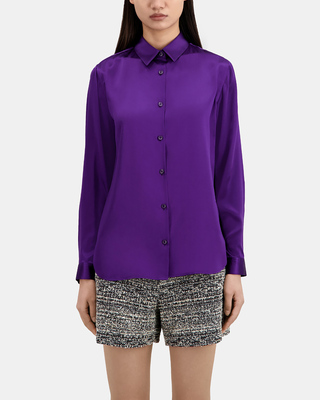 Chemise en soie mauve