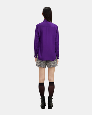 Chemise en soie mauve