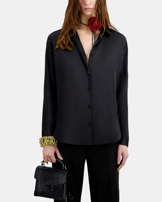 Chemise en soie noire