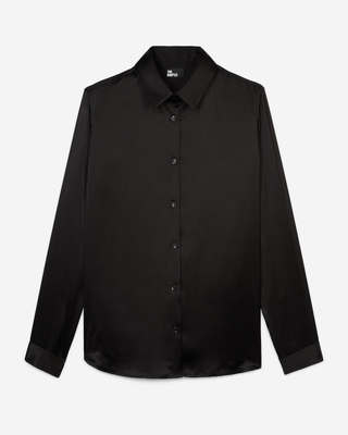 Chemise en soie noire
