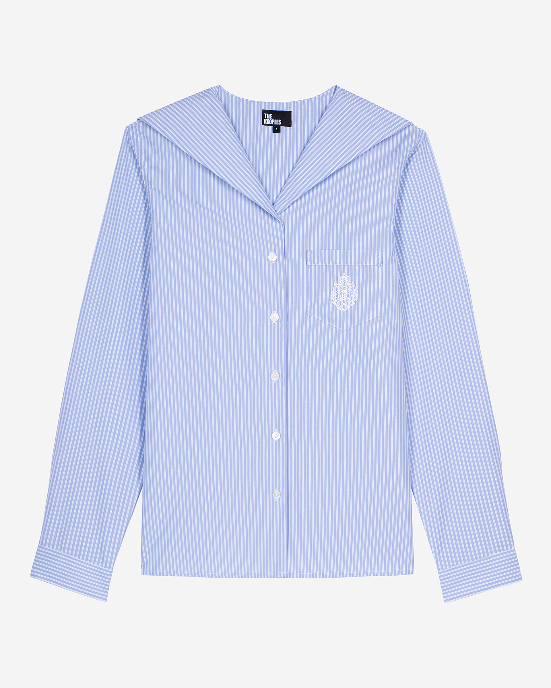 Blue poplin striped shirt