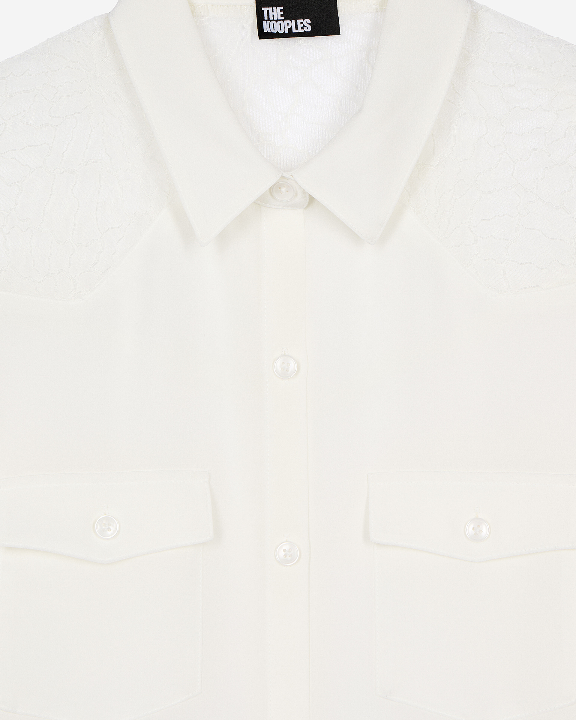 Silk shirt with ecru lace