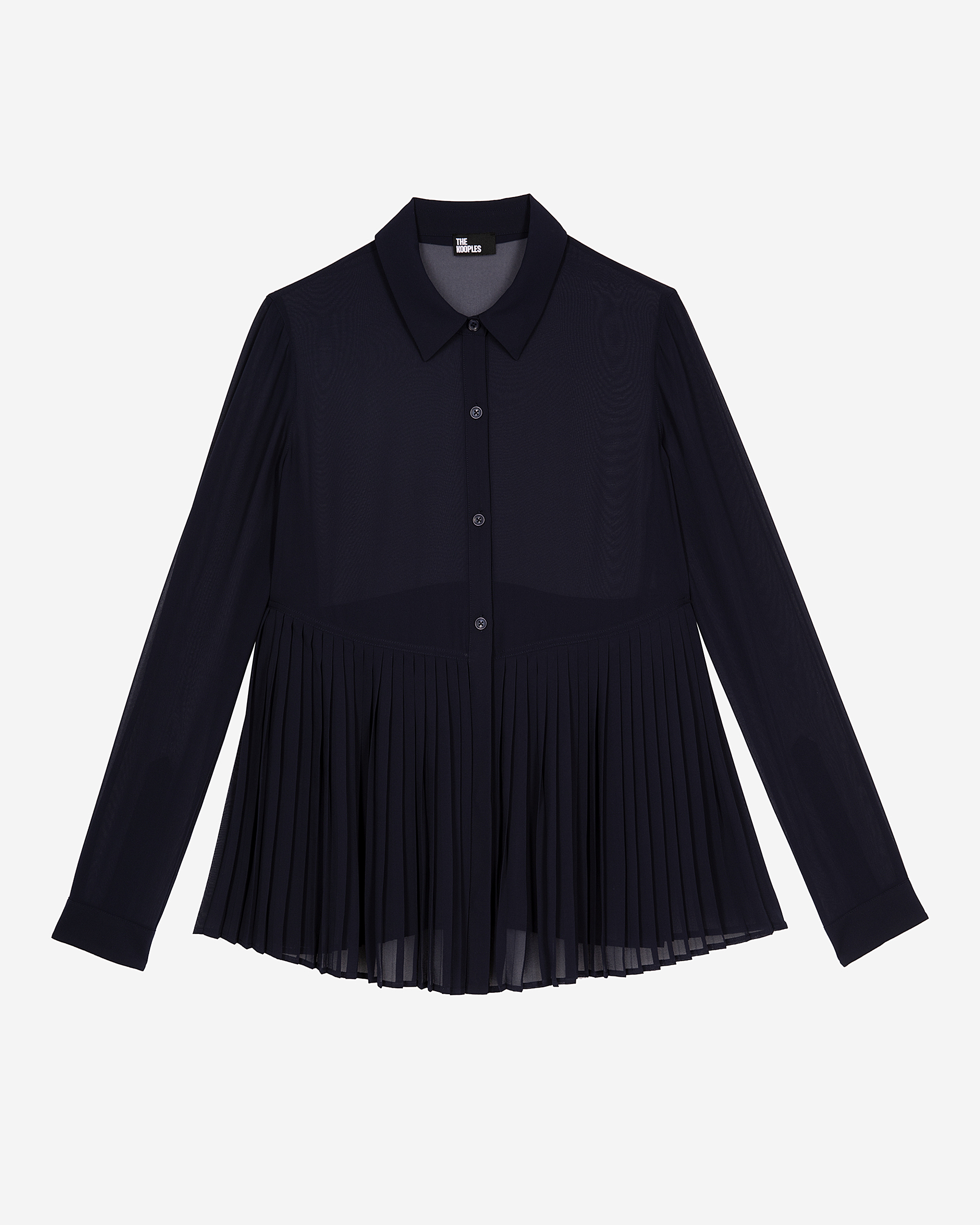Navy pleated shirt