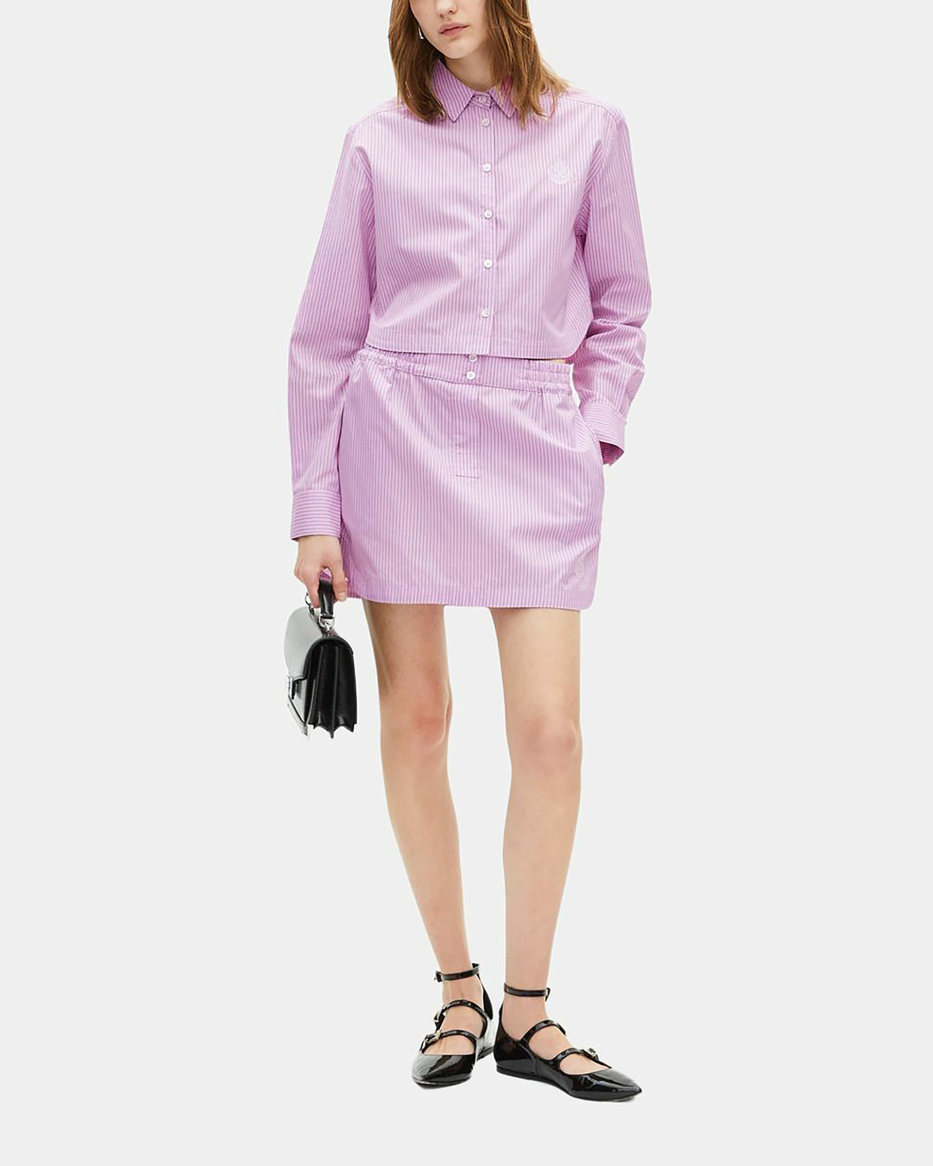 Pink poplin striped shirt