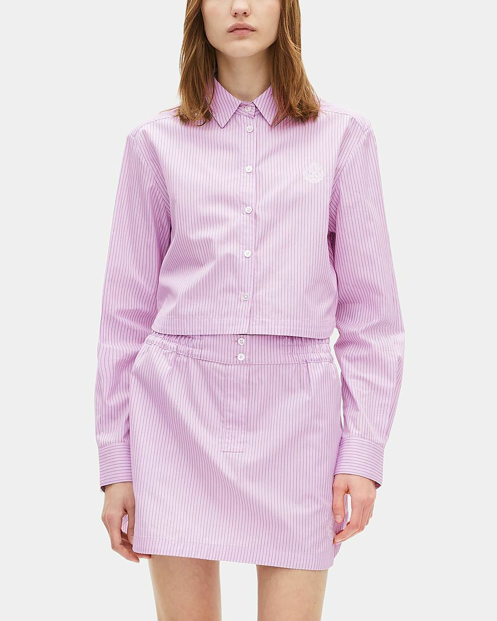 Pink poplin striped shirt