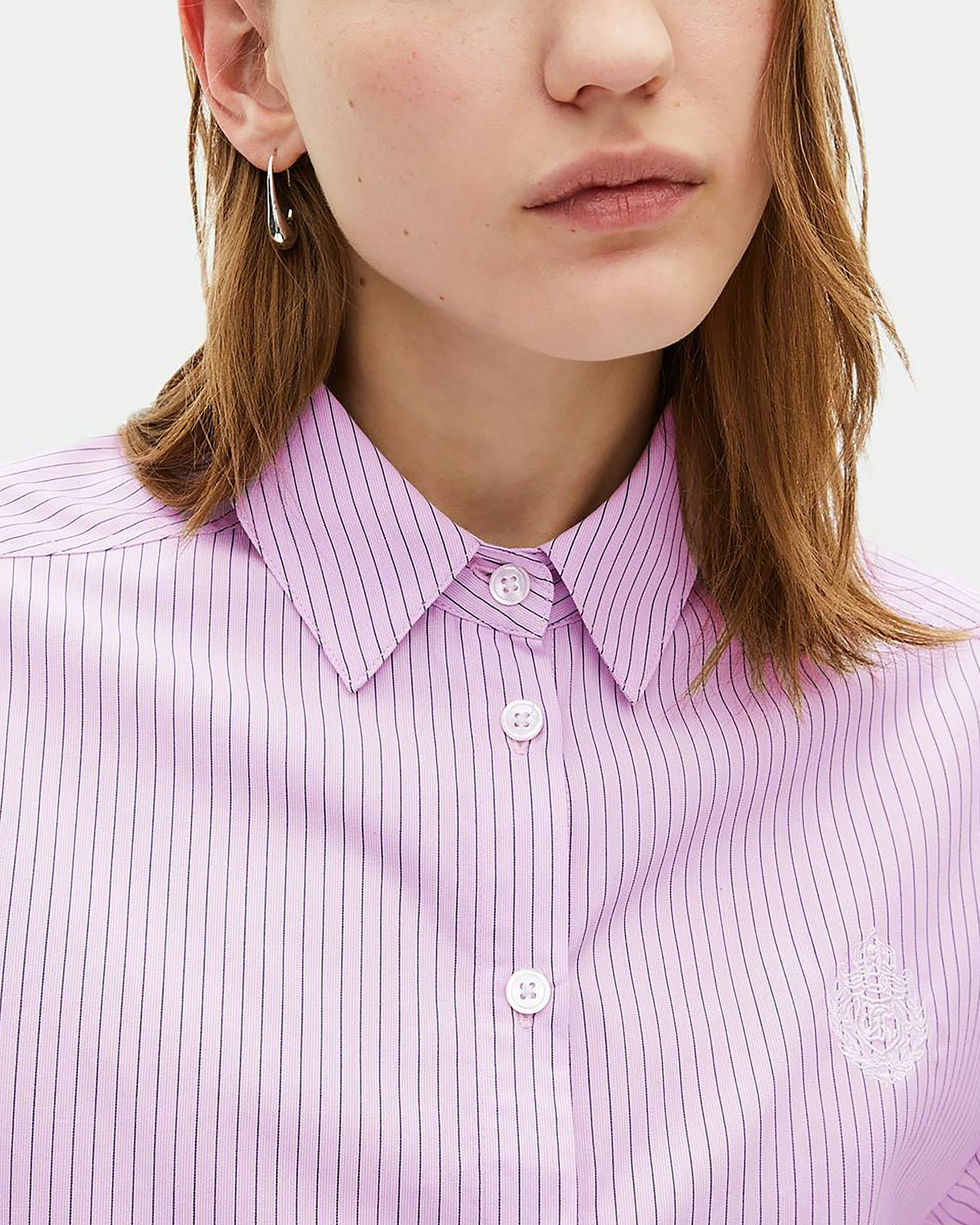 Pink poplin striped shirt