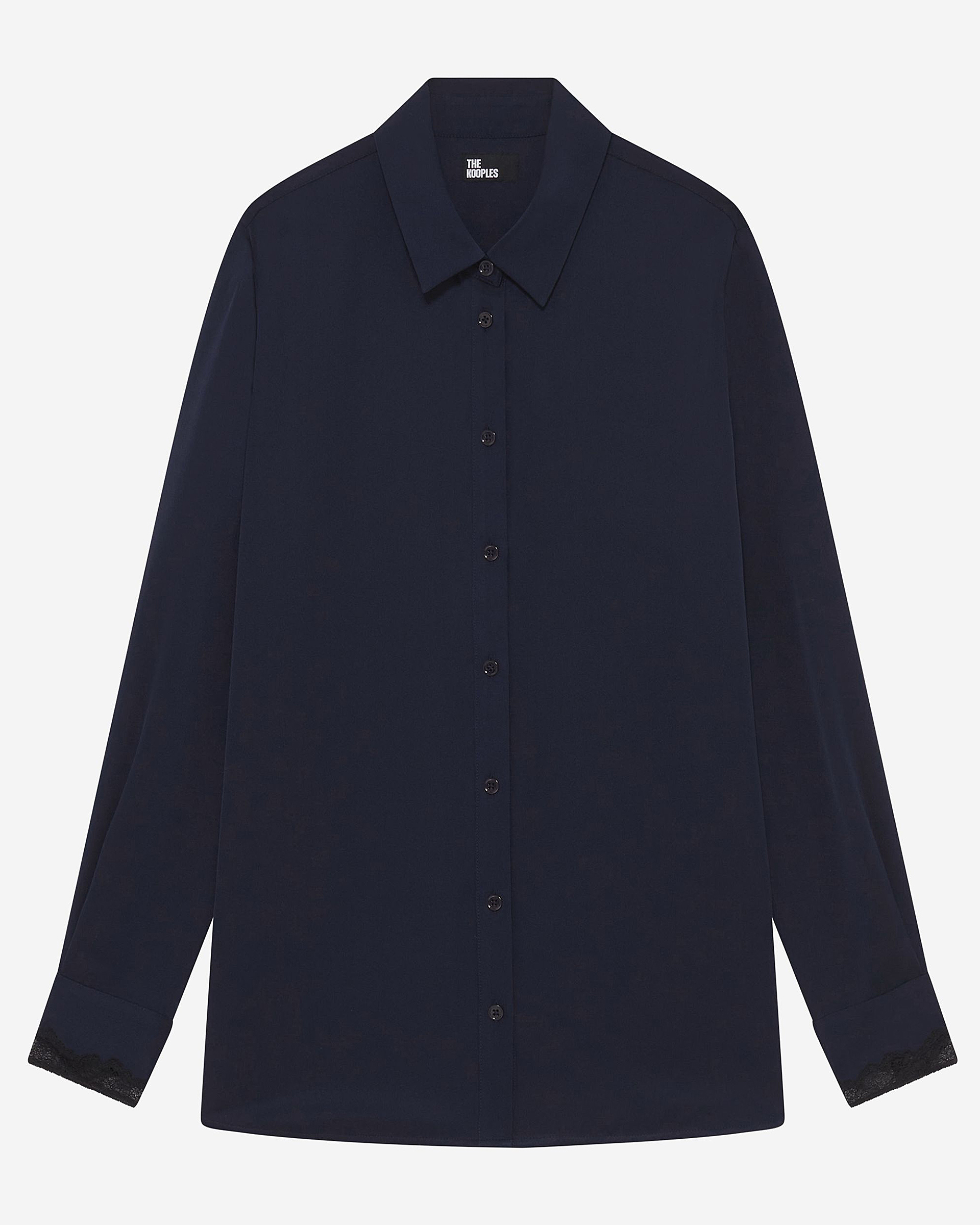 Navy silk shirt