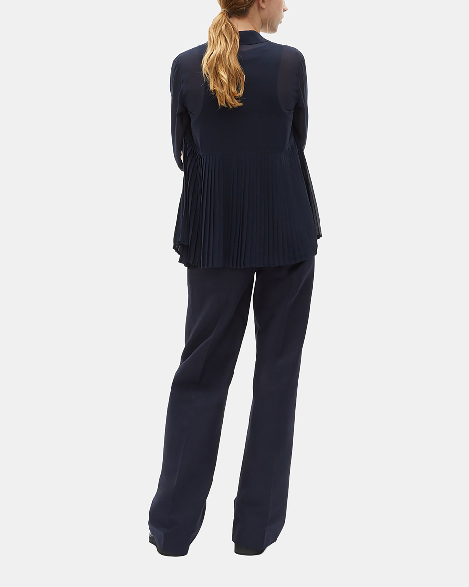 Navy pleated shirt