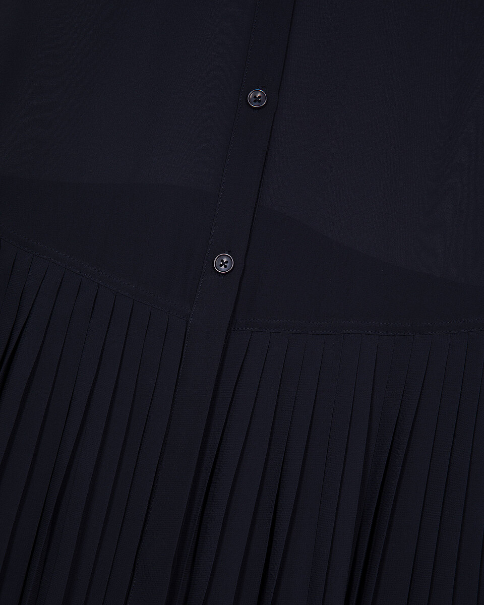 Navy pleated shirt