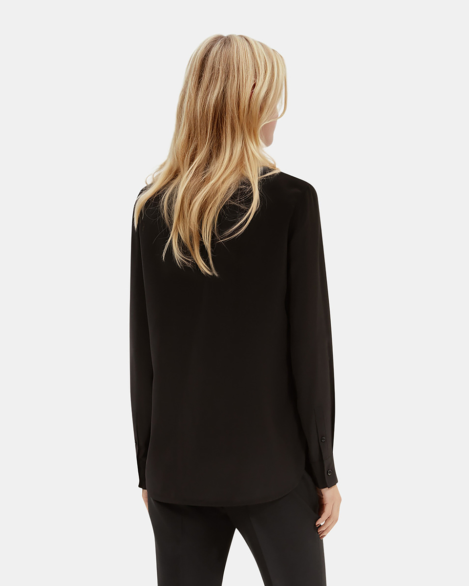 Black silk shirt