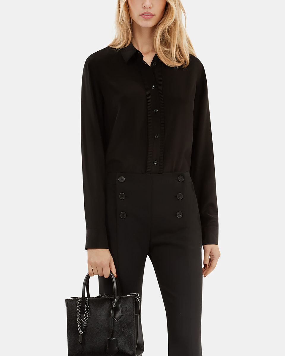 Black silk shirt