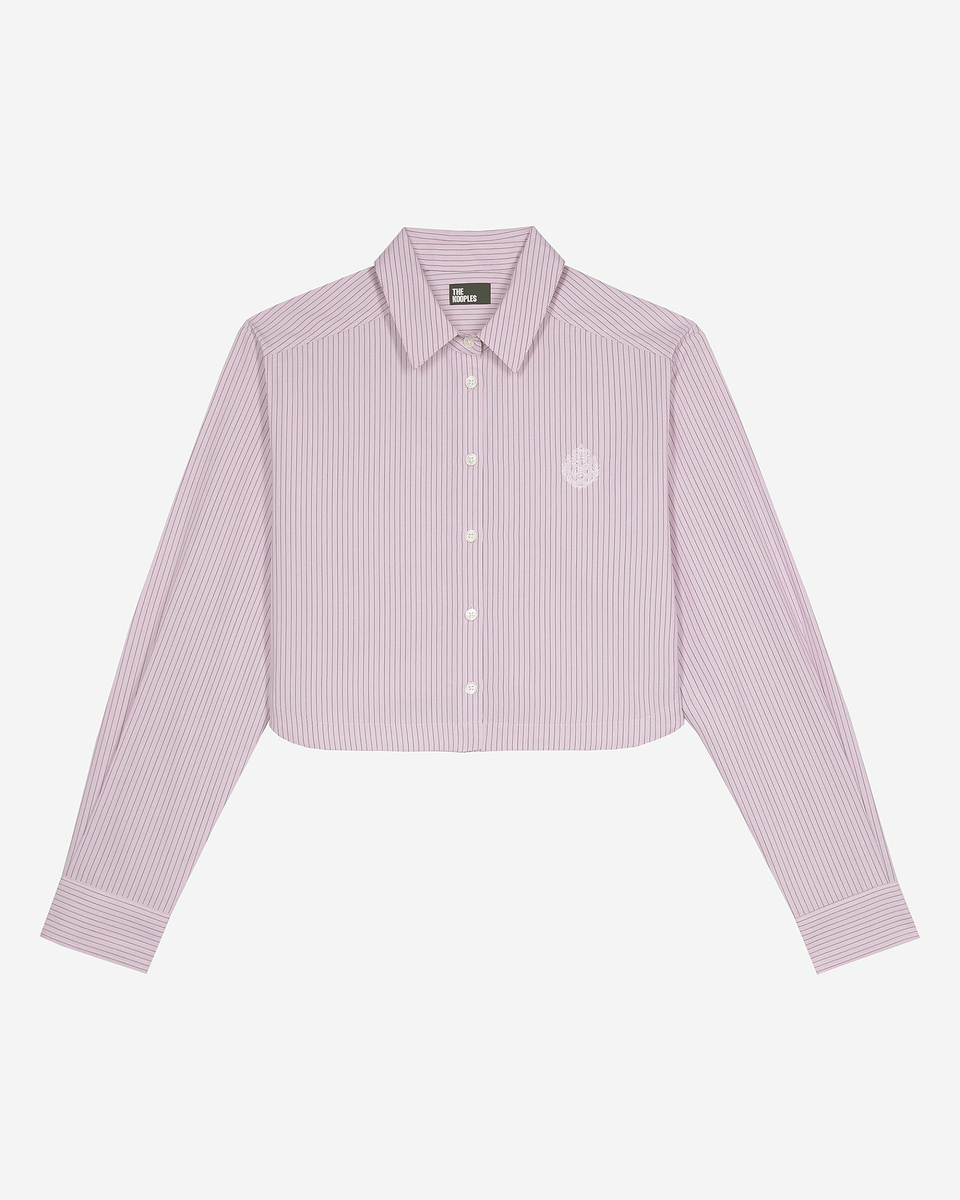 Pink poplin striped shirt