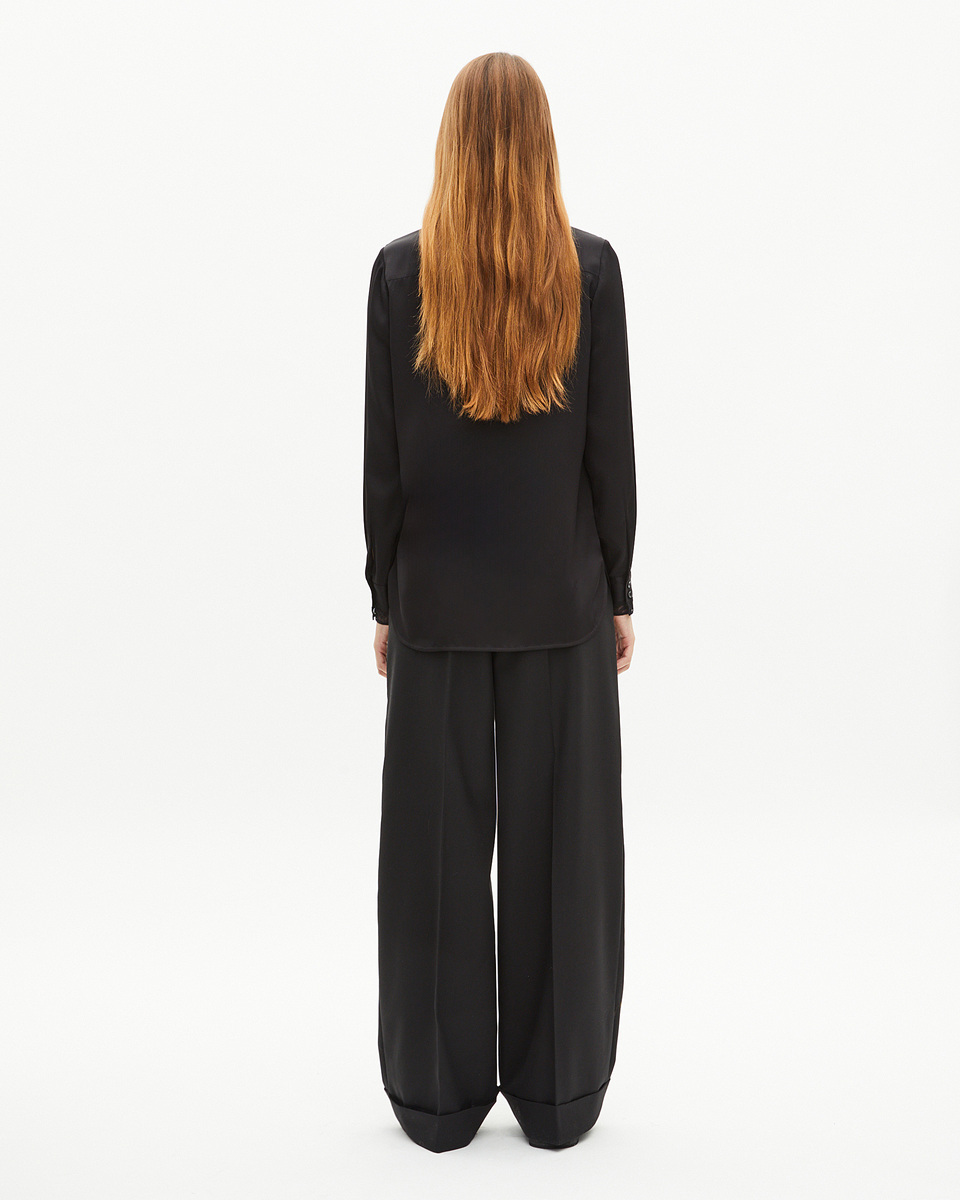 Black silk shirt