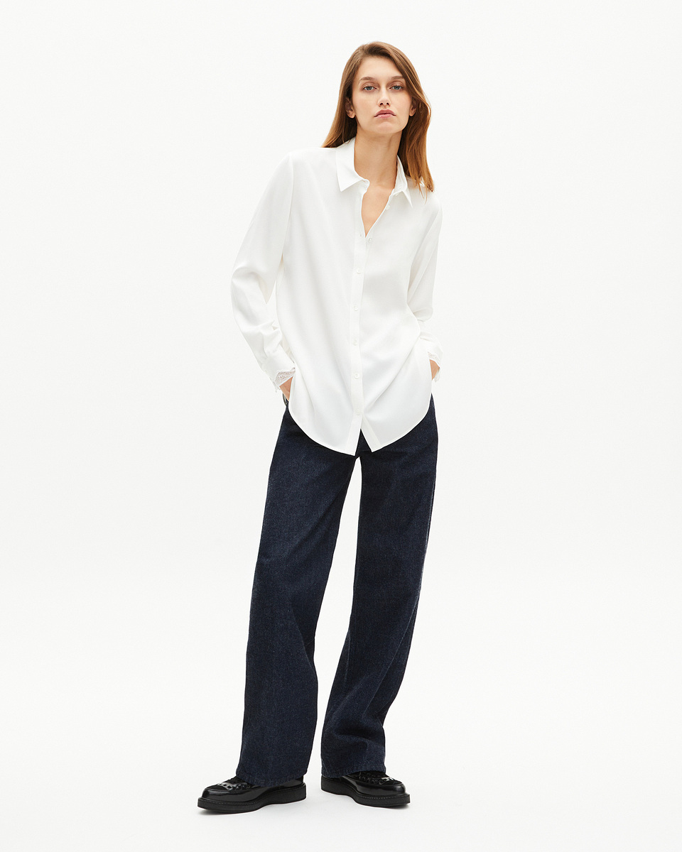 Unbleached silk shirt