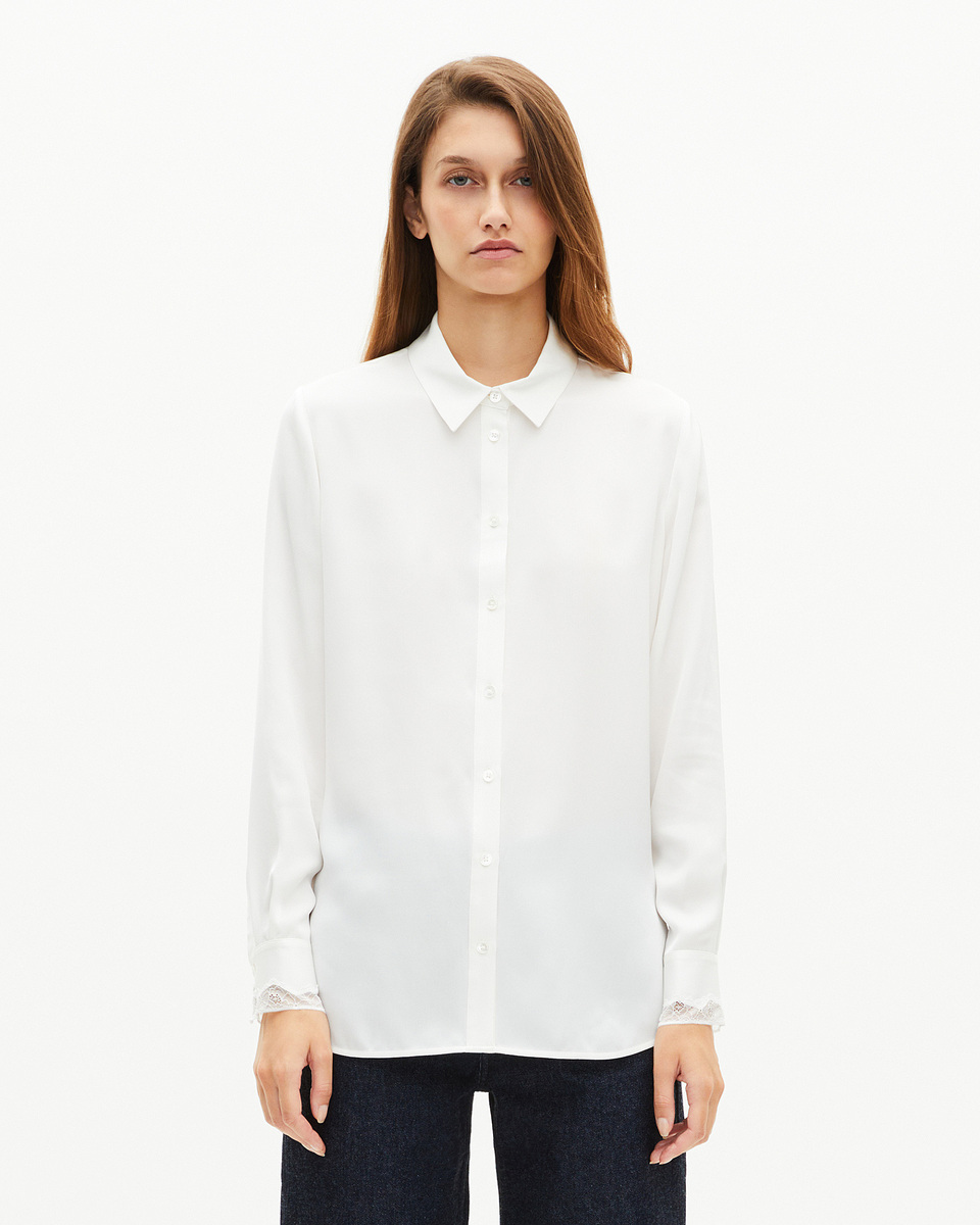 Unbleached silk shirt