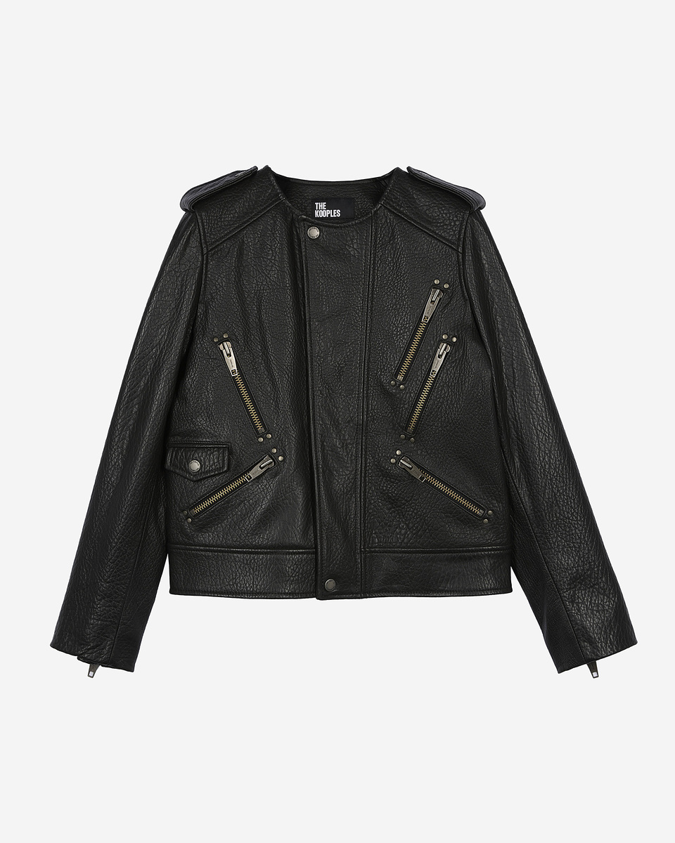 Black leather jacket