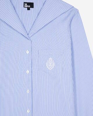 Blue poplin striped shirt