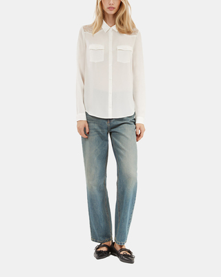 Silk shirt with ecru lace
