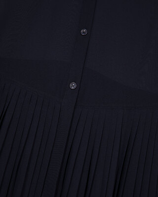 Navy pleated shirt