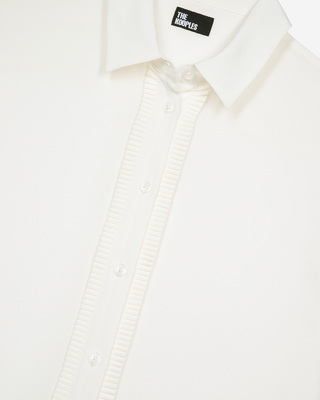 Unbleached silk shirt