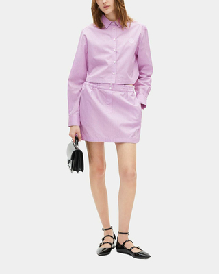 Pink poplin striped shirt