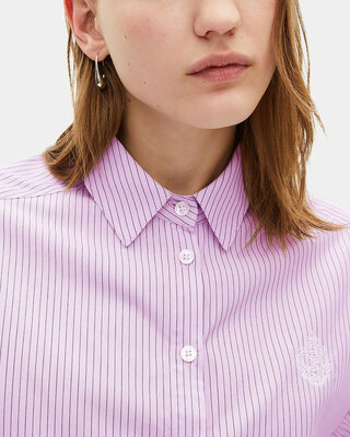 Pink poplin striped shirt