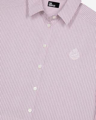 Pink poplin striped shirt