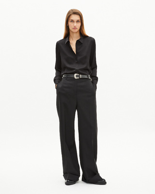 Black silk shirt