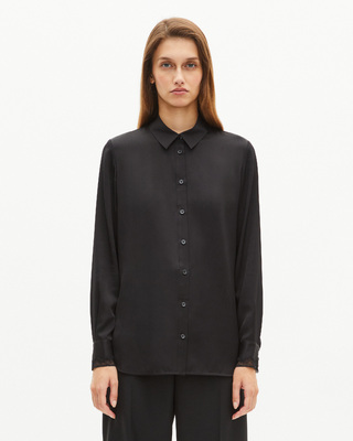 Black silk shirt